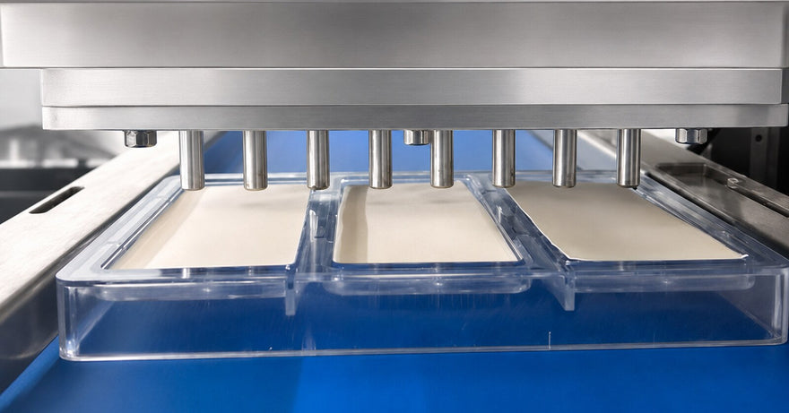 Kundenspezifische Polycarbonat-Schokoladenformen auf einer gewerblichen Schokoladen-Dosierlinie