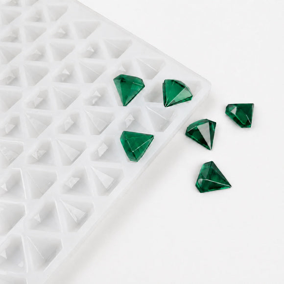 2-mL-Diamant-Gummiform, 179 Kavitäten, mit durchscheinenden smaragdgrünen Gummies