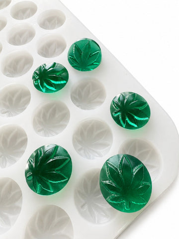 3.1-mL-Blatt-Gummiform, 185 Kavitäten, mit smaragdgrünen Gummies