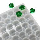 3.5mL mushroom gummy mold with 140 cavities and emerald green gummies