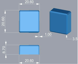 3.5mL square gummy mold with 221 cavities