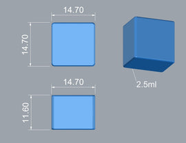 2.5mL cube silicone gummy mold for commercial production